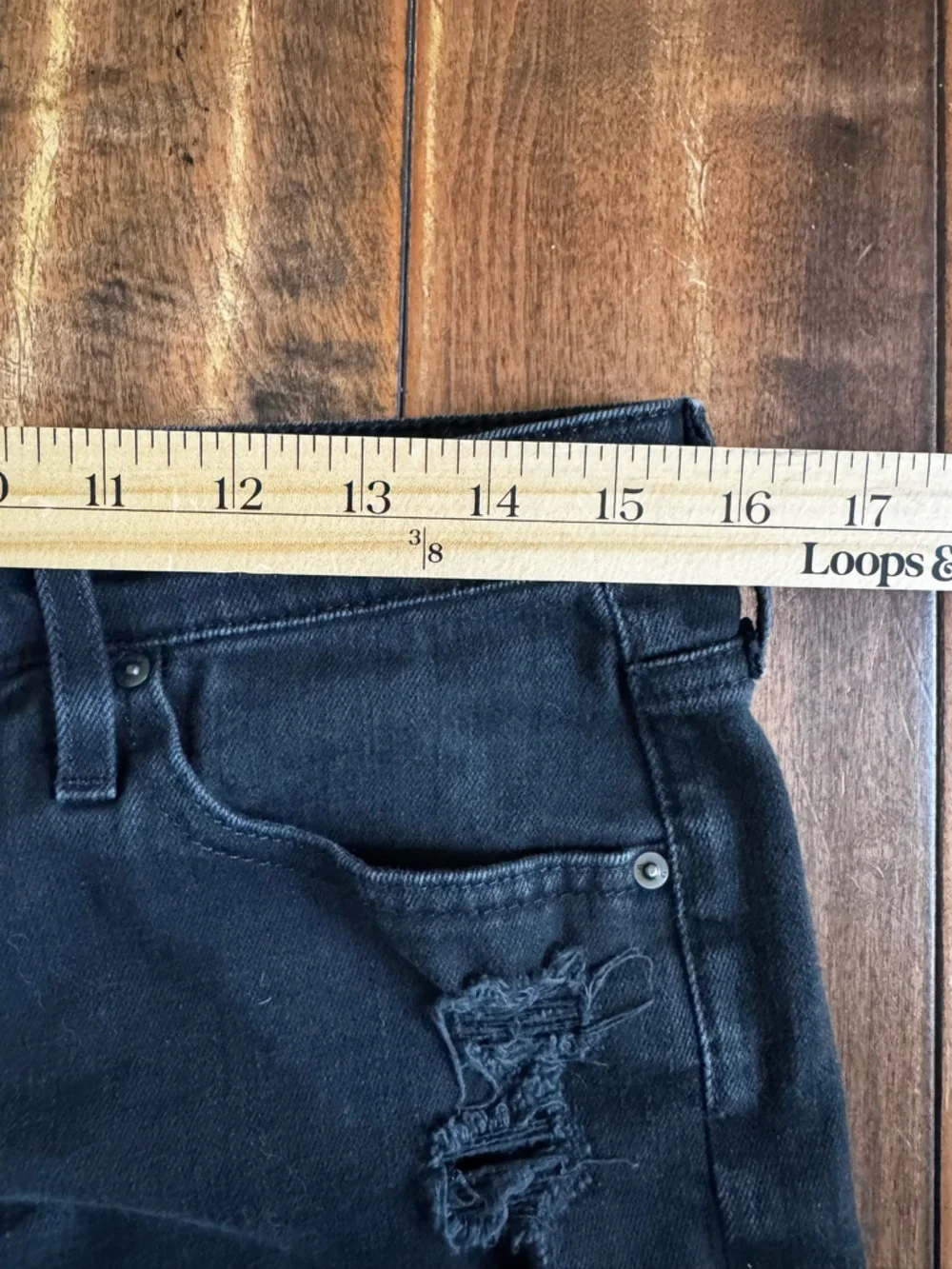 ag hailey boyfriend denim shorts distressed raw hem black - Picture 8 of 10